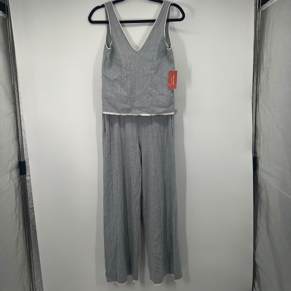 State of Day Intimates 2-Piece Ribbed Knit Set Blue Blizzard XS 100201142MS